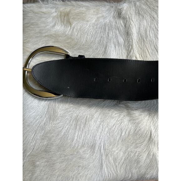 Vintage Black Broad Belt Leather  White House Black Market XS USA - Picture 4 of 6